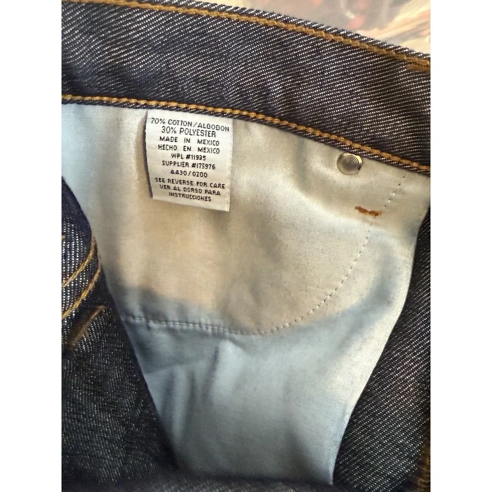 90s Arizona Jeans Dark Indigo Raw Denim Short Sz 11 Gloss Finish High Rise Retro